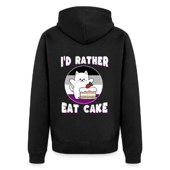 Asexuality - Cat for Asexuals - Unisex Premium Organic Zip Hoodie - black - Back - Nico (187cm)