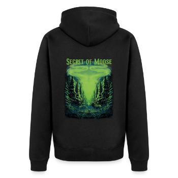 Secret of Moose - Aurora - Unisex Premium Organic Zip Hoodie - black - Back - Nico (187cm)