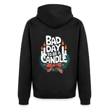 Couronne de l’Avent 4ème bougies de l’Avent réveillon de Noël drôle - Veste à capuche bio Premium Unisexe - noir - Dos - Nico (187cm)