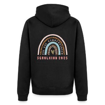 Bye Bye Kindergarten Schulkind 2025, Einschulung - Unisex Premium Bio Zip Hoodie - Schwarz - Hinten - Nico (187cm)