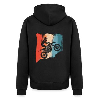 Moto Vintage Motorsport Dirtbike Motocross - Veste à capuche bio Premium Unisexe - noir - Dos - Nico (187cm)