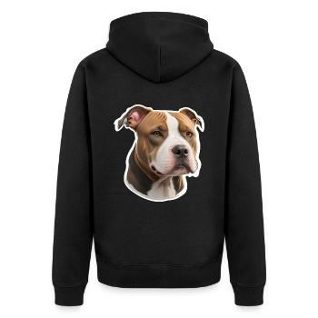 Stafford Terrier américain - Veste à capuche bio Premium Unisexe - noir - Dos - Nico (187cm)