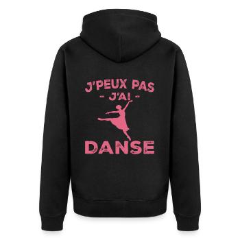I Can't I Dance - Geschenk für Frauen - Unisex Premium Bio Zip Hoodie - Schwarz - Hinten - Nico (187cm)