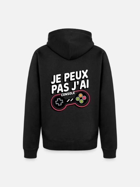 I Can't I Console - Unisex Premium Organic Zip Hoodie - black