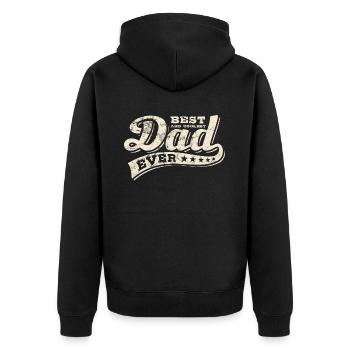 Meilleur papa de tous les temps - Meilleur papa - Fête des pères - Veste à capuche bio Premium Unisexe - noir - Dos - Nico (187cm)