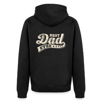 Meilleur papa de tous les temps - Meilleur papa - Fête des pères - Veste à capuche bio Premium Unisexe - noir - Dos - Nico (187cm)