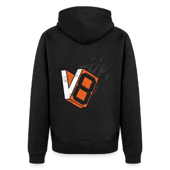 Conception de moteur V8 cylindres pour les fans de muscle car - Veste à capuche bio Premium Unisexe - noir - Dos - Nico (187cm)
