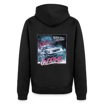 Back To The Future Outatime Delorean Time Machine - Unisex Premium Organic Zip Hoodie - black - Back - Nico (187cm)