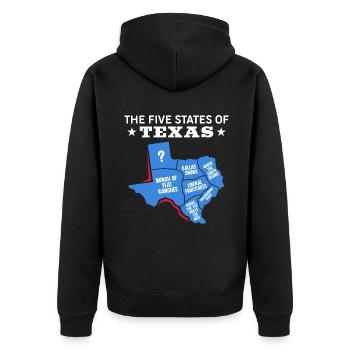 Staaten Dallas Design für stolze Texaner - Unisex Premium Bio Zip Hoodie - Schwarz - Hinten - Nico (187cm)