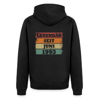 Legendär seit Juni 1993 Geburtstagsgeschenk - Veste à capuche bio Premium Unisexe - noir - Dos - Nico (187cm)