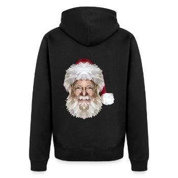 Weihnachtsmann - Unisex Premium Bio Zip Hoodie - Schwarz - Hinten - Nico (187cm)