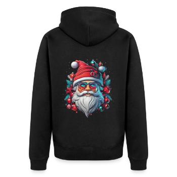 Santa Claus - Unisex Premium Organic Zip Hoodie - black - Back - Nico (187cm)