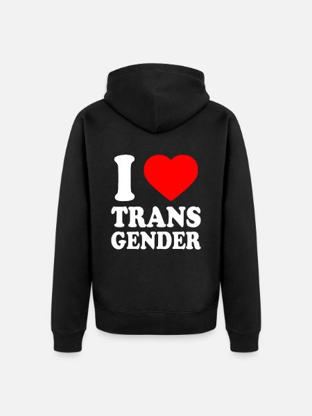 I love transgender trans - Unisex Premium Organic Zip Hoodie - black