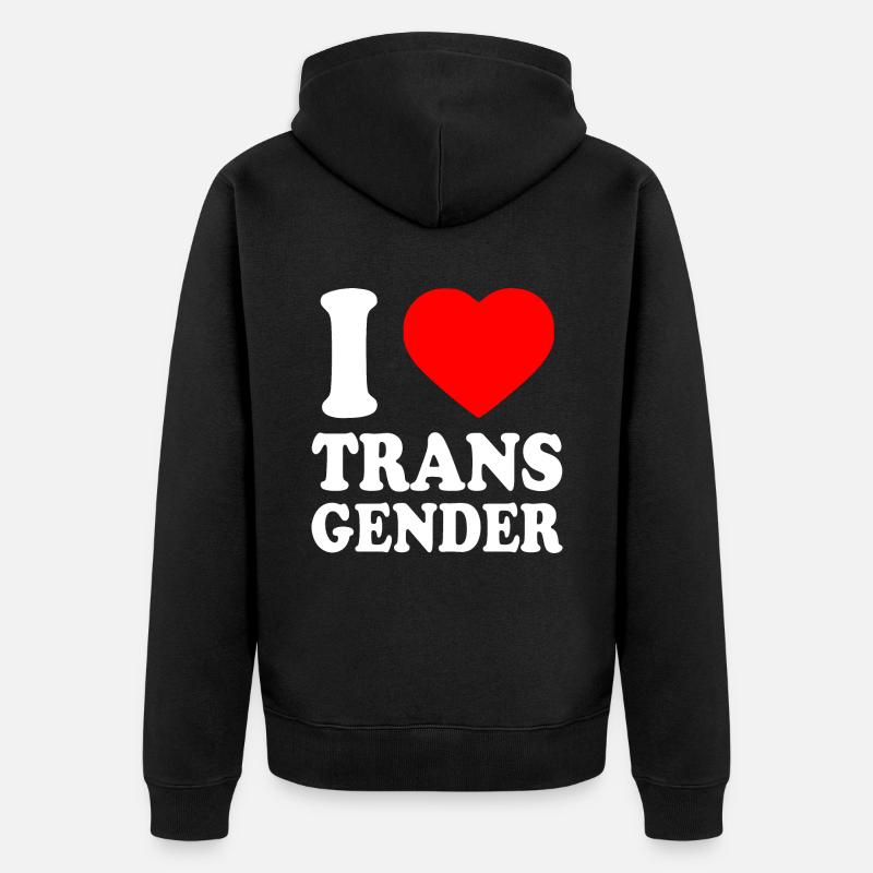 I love transgender trans - Veste à capuche bio Premium Unisexe - noir