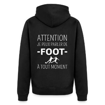 T shirt foot humour football cadeau - Veste à capuche bio Premium Unisexe - noir - Dos - Nico (187cm)