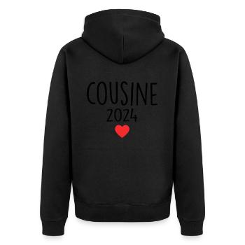 Cousine - Futur Cousine 2024 - Veste à capuche bio Premium Unisexe - noir - Dos - Nico (187cm)