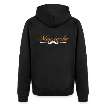 moustaches, Idée cadeau d'élégance. - Veste à capuche bio Premium Unisexe - noir - Dos - Nico (187cm)