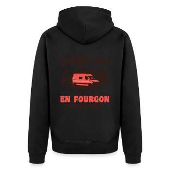 J'peux pas j'me barre en fourgon aménagé - Veste à capuche bio Premium Unisexe - noir - Dos - Nico (187cm)