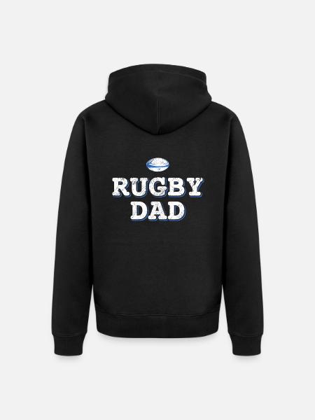 RUGBY DAD - Unisex Premium Organic Zip Hoodie - black