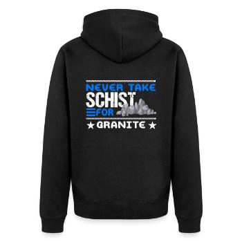 Geologe Geologie - Unisex Premium Bio Zip Hoodie - Schwarz - Hinten - Nico (187cm)