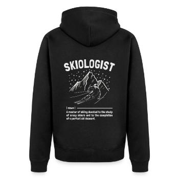 Skiologe Definition Spaß für Skifahrer - Unisex Premium Bio Zip Hoodie - Schwarz - Hinten - Nico (187cm)