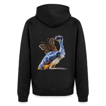 Emu - Unisex Premium Organic Zip Hoodie - black - Back - Nico (187cm)