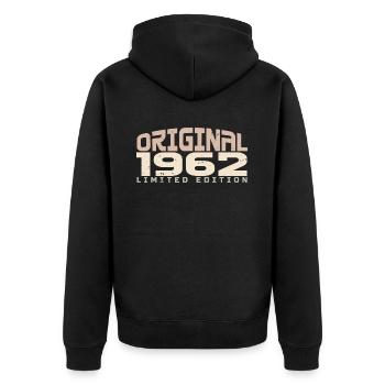 Millésime 1962 Édition Limitée 1962 Anniversaire - Veste à capuche bio Premium Unisexe - noir - Dos - Nico (187cm)