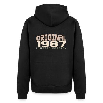 Millésime 1987 Édition Limitée 1987 Anniversaire - Veste à capuche bio Premium Unisexe - noir - Dos - Nico (187cm)