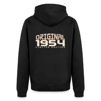 Millésime 1954 édition limitée 1954 anniversaire - Veste à capuche bio Premium Unisexe - noir - Dos - Nico (187cm)