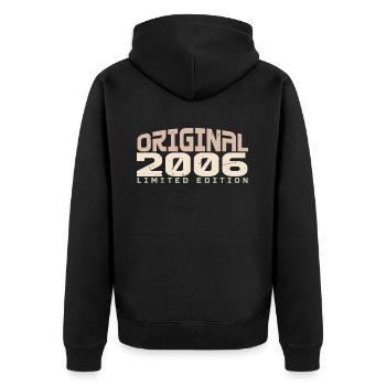 Jahrgang 2006 limitierte Auflage 2006 Geburtstag - Unisex Premium Bio Zip Hoodie - Schwarz - Hinten - Nico (187cm)