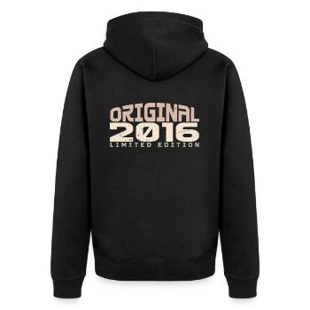 Millésime 2016 Édition Limitée 2016 Anniversaire - Veste à capuche bio Premium Unisexe - noir - Dos - Nico (187cm)