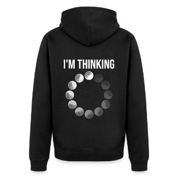 Sport Golf Spieler Golf Humor Golfer - Unisex Premium Bio Zip Hoodie - Schwarz - Hinten - Nico (187cm)