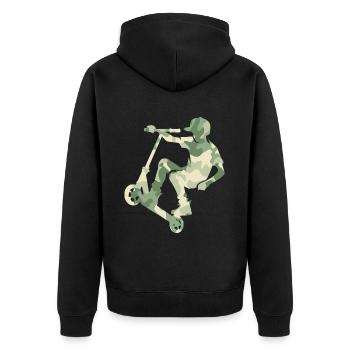 Camouflage Rider Trottinette Adolescent - Veste à capuche bio Premium Unisexe - noir - Dos - Nico (187cm)