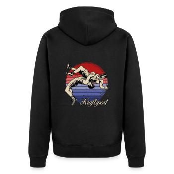 Retro Wrestling Wrestling Martial Arts Strength Sports - Unisex Premium Organic Zip Hoodie - black - Back - Nico (187cm)