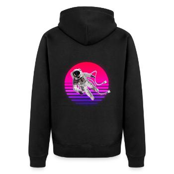 Espace Rétro Soleil Astronaute Espace - Veste à capuche bio Premium Unisexe - noir - Dos - Nico (187cm)
