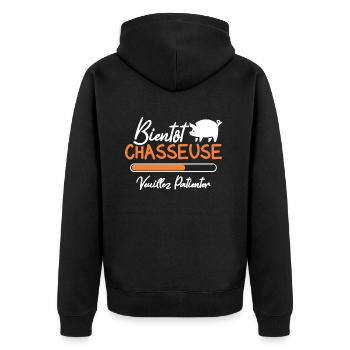 Bientôt Chasseuse veuillez patienter - Veste à capuche bio Premium Unisexe - noir - Dos - Nico (187cm)