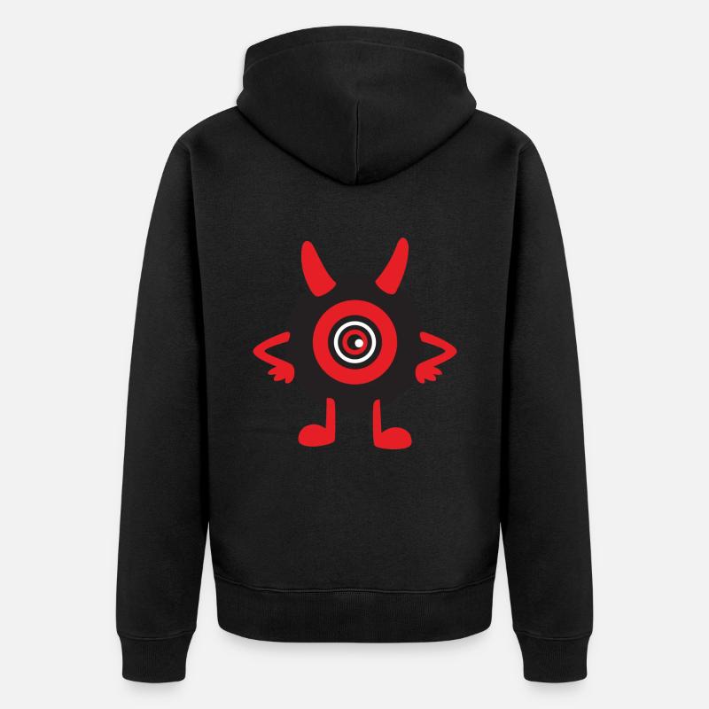 red devil monster - Unisex Premium Bio Zip Hoodie - Schwarz
