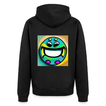 Ton sourire Idéal, ne le cache plus. - Veste à capuche bio Premium Unisexe - noir - Dos - Nico (187cm)
