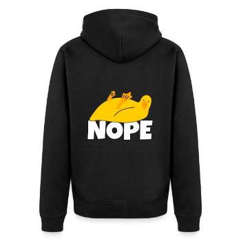 Faule Ente Nope Not Today Faulenzer Faulpelz - Unisex Premium Bio Zip Hoodie - Schwarz - Hinten - Nico (187cm)