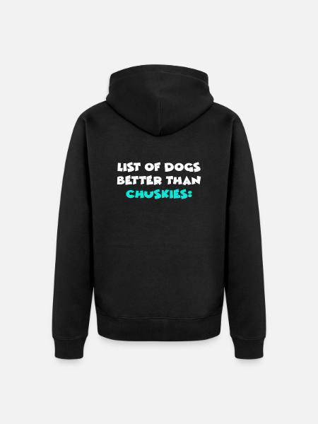 Chusky - Unisex Premium Organic Zip Hoodie - black