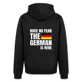 N’ayez crainte L’allemand est là Deutscher - Veste à capuche bio Premium Unisexe - noir - Dos - Nico (187cm)