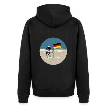 Deutsche Mondlandung Deutscher Astronaut Mond - Unisex Premium Bio Zip Hoodie - Schwarz - Hinten - Nico (187cm)