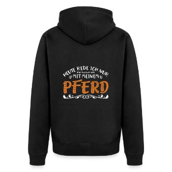 Propriétaires de chevaux aujourd’hui, je ne parle qu’à mon cheval - Veste à capuche bio Premium Unisexe - noir - Dos - Nico (187cm)