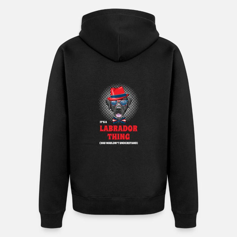 Hipster Labrador - Veste à capuche bio Premium Unisexe - noir