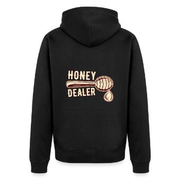 Honey Dealer - Unisex Premium Organic Zip Hoodie - black - Back - Nico (187cm)