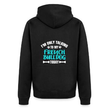 Bouledogue français Französische Bulldogge Frenchie - Veste à capuche bio Premium Unisexe - noir - Dos - Nico (187cm)