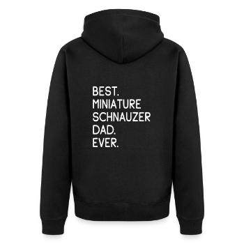 Miniature Schnauzer Zwergschnauzer - Unisex Premium Bio Zip Hoodie - Schwarz - Hinten - Nico (187cm)
