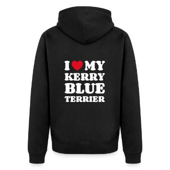 J’aime mon propriétaire de chien Kerry Blue Terrier - Veste à capuche bio Premium Unisexe - noir - Dos - Nico (187cm)