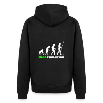 Evolution de la grenouille - Veste à capuche bio Premium Unisexe - noir - Dos - Nico (187cm)