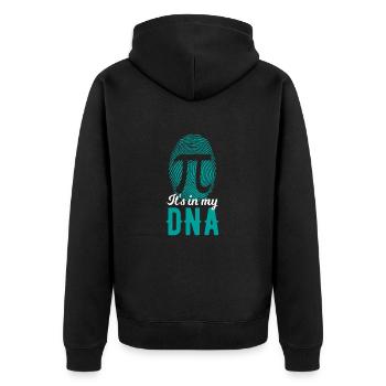 Mathe DNA - Unisex Premium Bio Zip Hoodie - Schwarz - Hinten - Nico (187cm)
